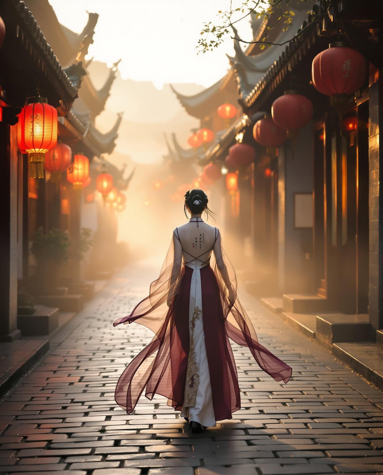 写真集-国产写真-国产写真 - 古镇晨雾中的倩影